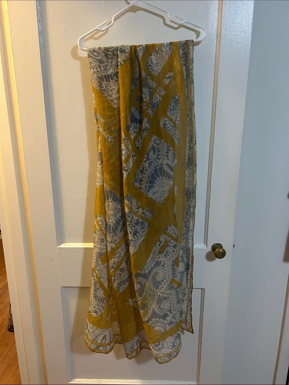 Zebra accessories Mustard Yellow and Gray Printed scarf